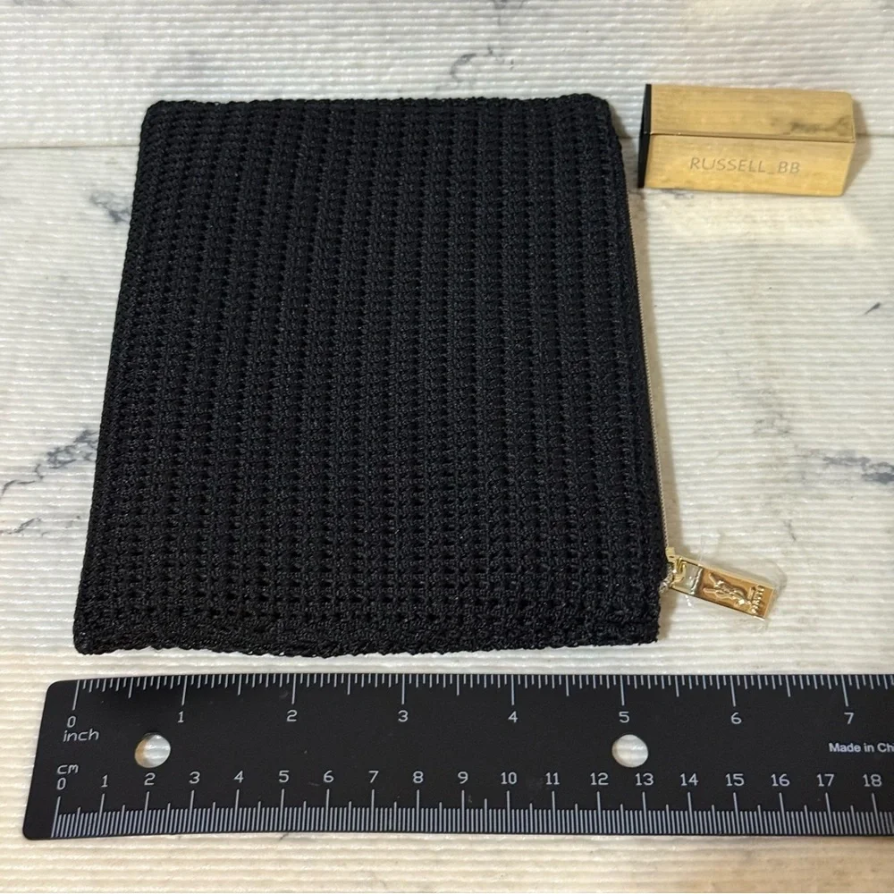Yves Saint Laurent Black Woven Cosmetic Pouch